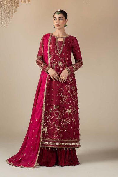 Maria B | RTW | 3 Piece Embroidered Jacquard Suit-Brand:Maria B-Type:Luxury Formals-Pink - House of Maryam- Buy in UK, USA