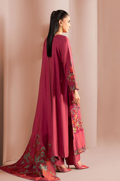 Maria B | RTW | 3 Piece Embroidered Jacquard Suit-Brand:Maria B-Type:Luxury Pret-Pink - House of Maryam- Buy in UK, USA