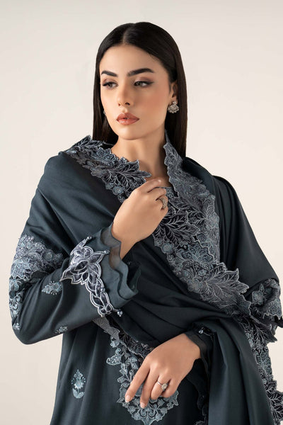 Maria B | RTW | 3 Piece Embroidered Karandi Suit-Brand:Maria B-Type:Luxury Pret-Blue - House of Maryam- Buy in UK, USA