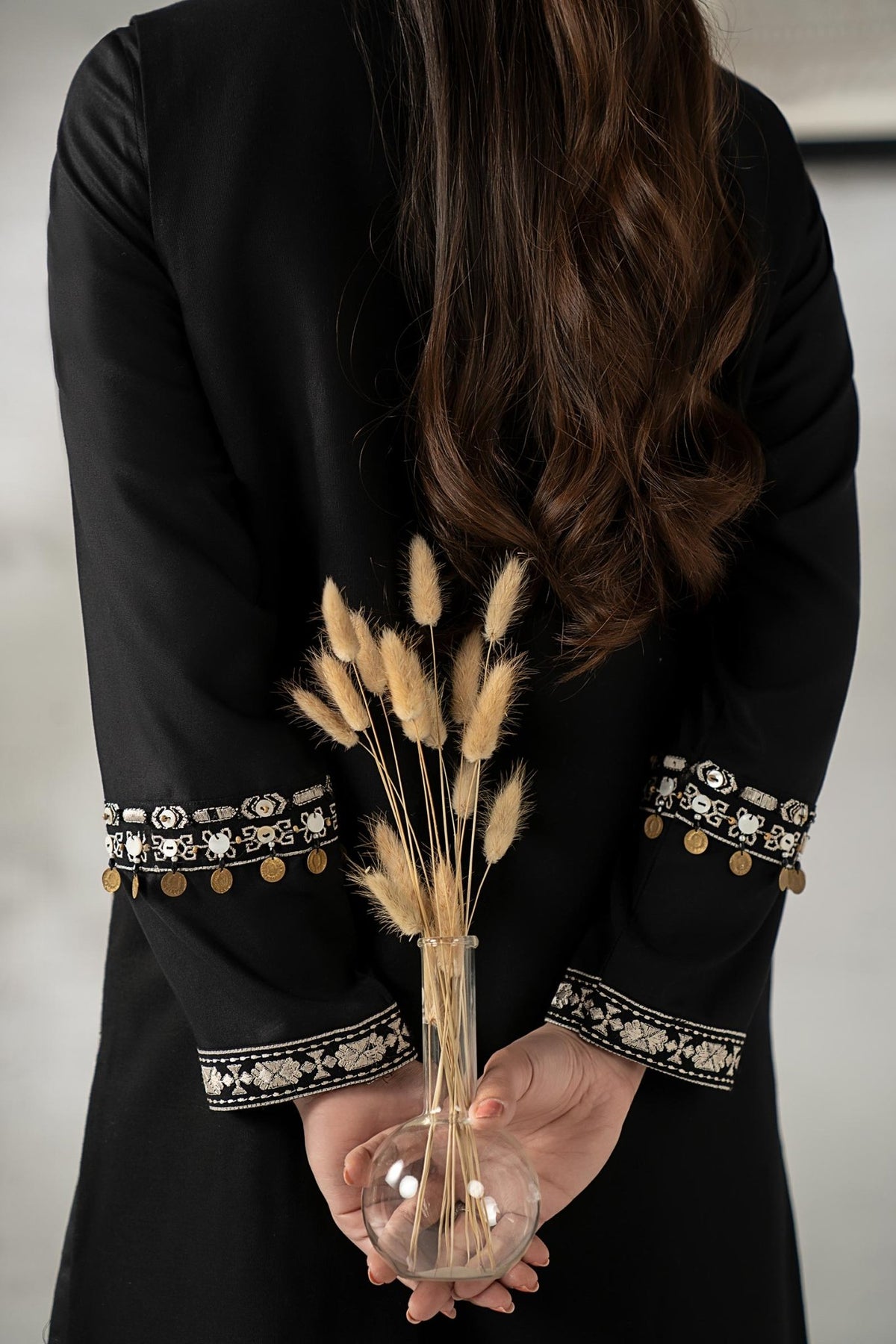 Maria B | RTW | 3 Piece Embroidered Khaddar Suit-Brand:Maria B-Type:Luxury Pret-Black - House of Maryam- Buy in UK, USA