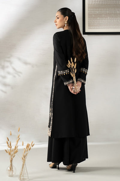 Maria B | RTW | 3 Piece Embroidered Khaddar Suit-Brand:Maria B-Type:Luxury Pret-Black - House of Maryam- Buy in UK, USA
