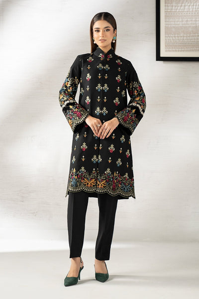 Maria B | RTW | 3 Piece Embroidered Khaddar Suit-Brand:Maria B-Type:Luxury Pret-Black - House of Maryam- Buy in UK, USA