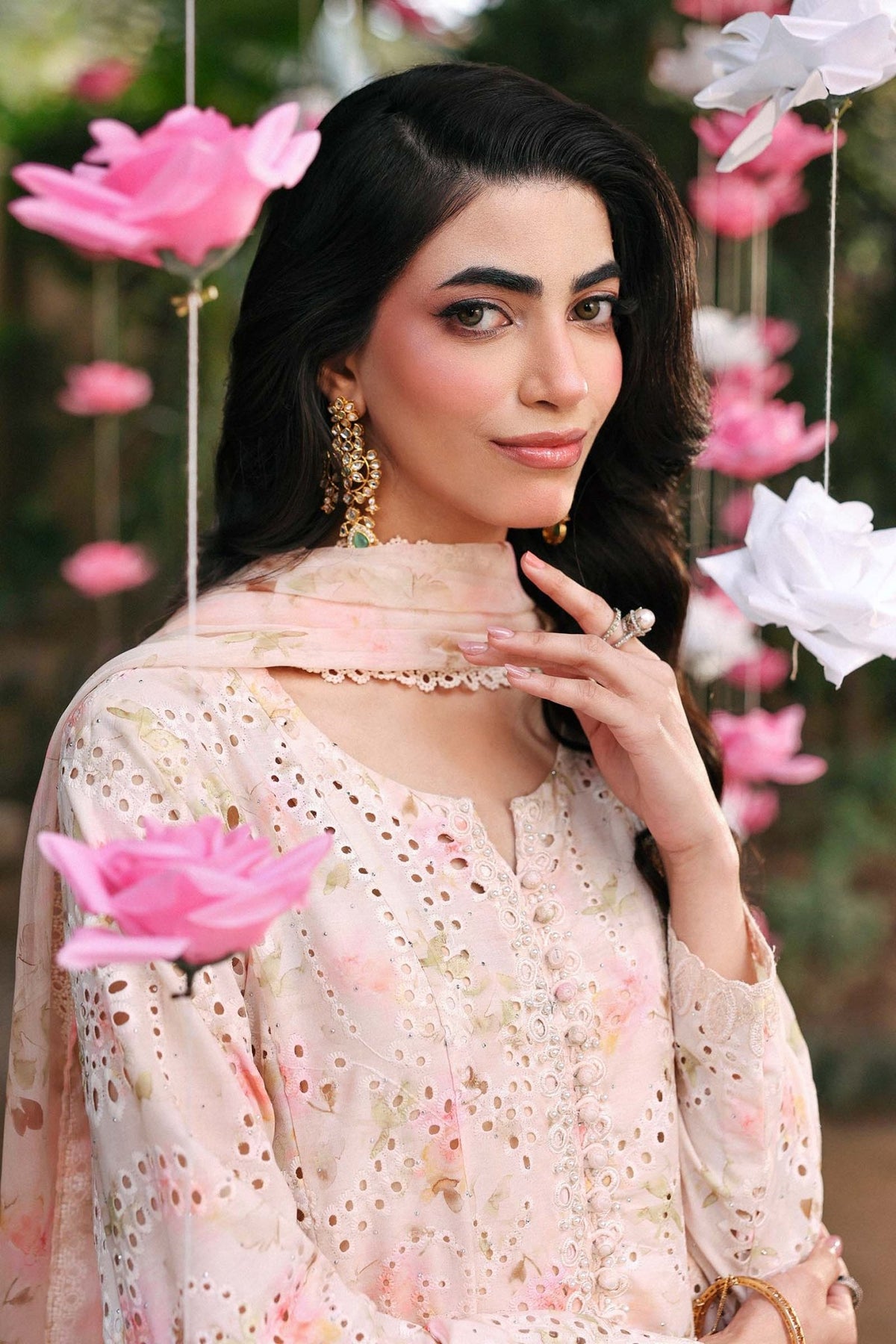 Maria B | RTW | 3 Piece Embroidered Lawn Suit-Brand:Maria B-Type:Luxury Pret-Beige - House of Maryam- Buy in UK, USA