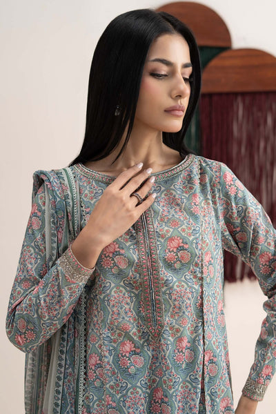 Maria B | RTW | 3 Piece Embroidered Lawn Suit-Brand:Maria B-Type:Luxury Pret-Beige - House of Maryam- Buy in UK, USA