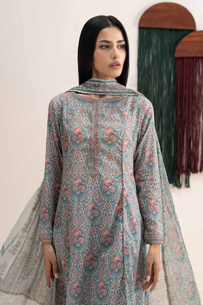 Maria B | RTW | 3 Piece Embroidered Lawn Suit-Brand:Maria B-Type:Luxury Pret-Beige - House of Maryam- Buy in UK, USA