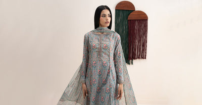 Maria B | RTW | 3 Piece Embroidered Lawn Suit-Brand:Maria B-Type:Luxury Pret-Beige - House of Maryam- Buy in UK, USA