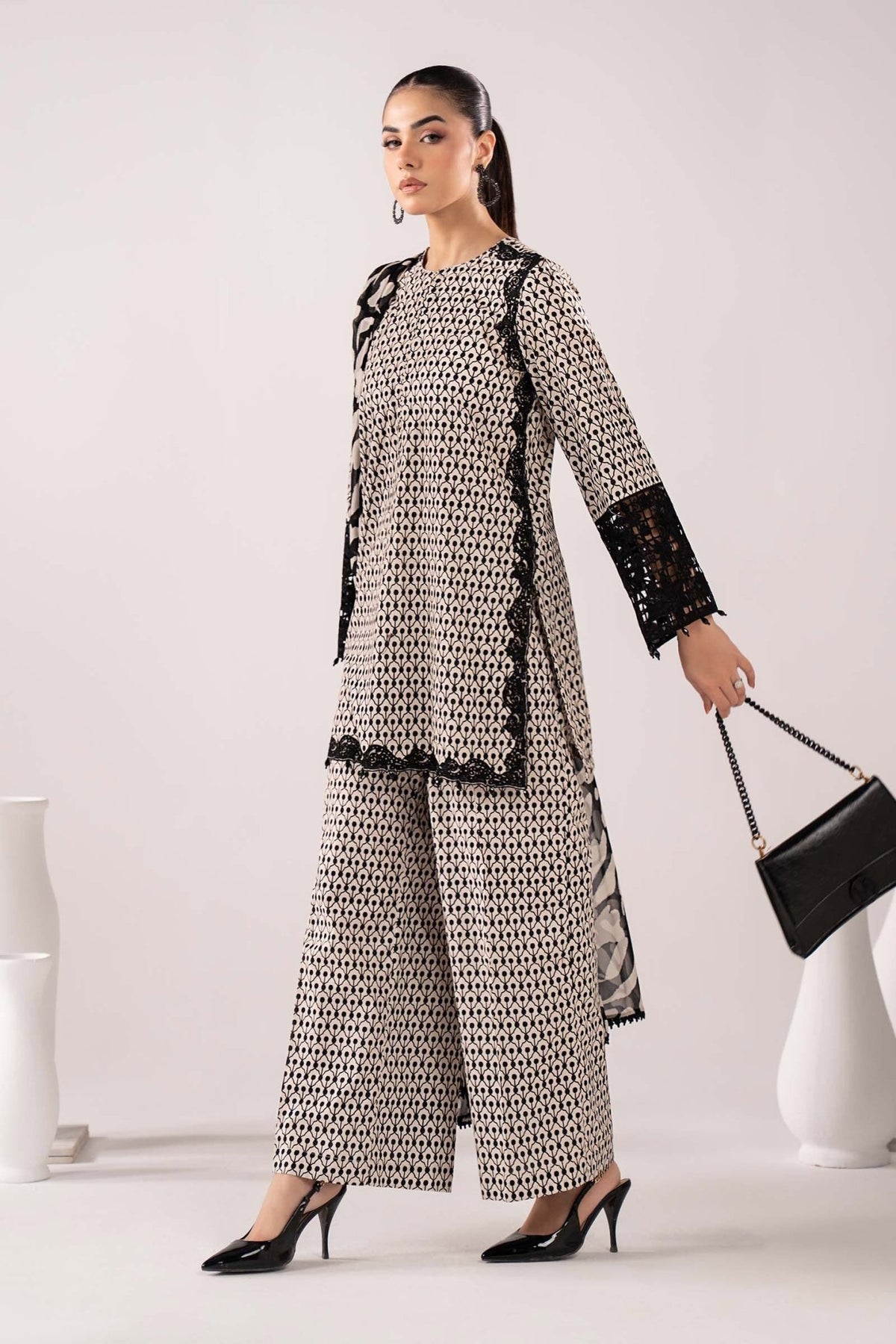 Maria B | RTW | 3 Piece Embroidered Lawn Suit-Brand:Maria B-Type:Luxury Pret-Beige - House of Maryam- Buy in UK, USA