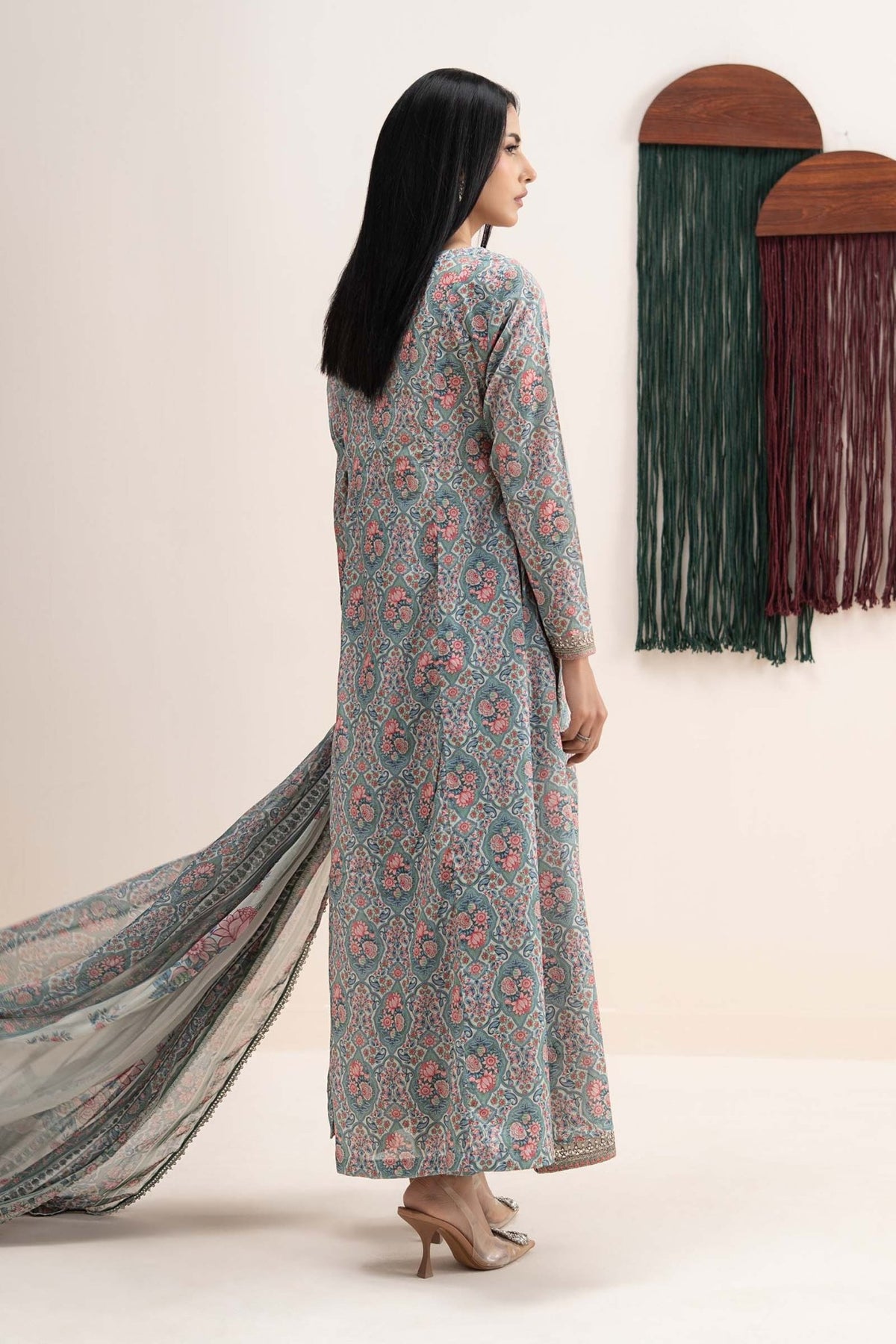 Maria B | RTW | 3 Piece Embroidered Lawn Suit-Brand:Maria B-Type:Luxury Pret-Beige - House of Maryam- Buy in UK, USA