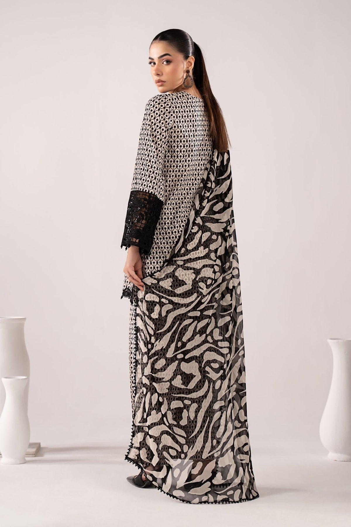Maria B | RTW | 3 Piece Embroidered Lawn Suit-Brand:Maria B-Type:Luxury Pret-Beige - House of Maryam- Buy in UK, USA