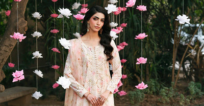 Maria B | RTW | 3 Piece Embroidered Lawn Suit-Brand:Maria B-Type:Luxury Pret-Beige - House of Maryam- Buy in UK, USA
