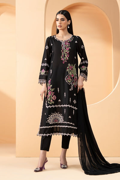 Maria B | RTW | 3 Piece Embroidered Lawn Suit-Brand:Maria B-Type:Luxury Pret-Black - House of Maryam- Buy in UK, USA
