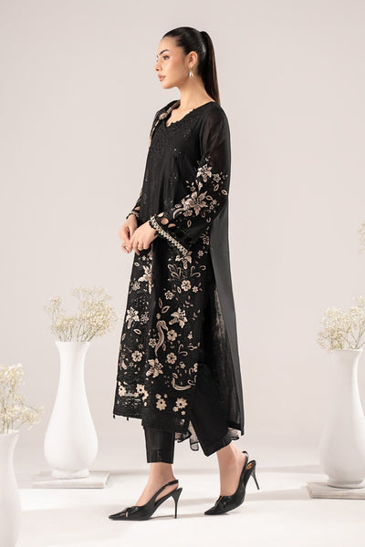 Maria B | RTW | 3 Piece Embroidered Lawn Suit-Brand:Maria B-Type:Luxury Pret-Black - House of Maryam- Buy in UK, USA
