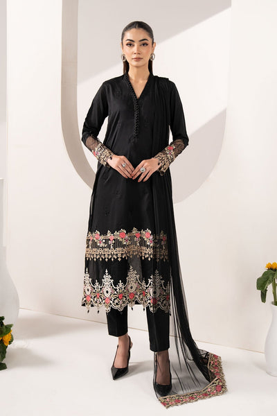 Maria B | RTW | 3 Piece Embroidered Lawn Suit-Brand:Maria B-Type:Luxury Pret-Black - House of Maryam- Buy in UK, USA