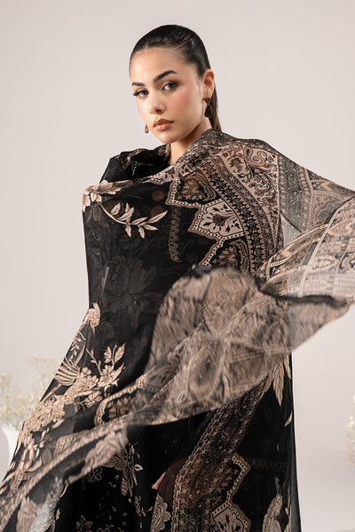 Maria B | RTW | 3 Piece Embroidered Lawn Suit-Brand:Maria B-Type:Luxury Pret-Black - House of Maryam- Buy in UK, USA