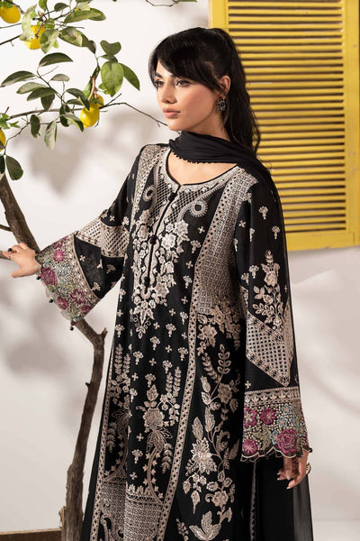 Maria B | RTW | 3 Piece Embroidered Lawn Suit-Brand:Maria B-Type:Luxury Pret-Black - House of Maryam- Buy in UK, USA