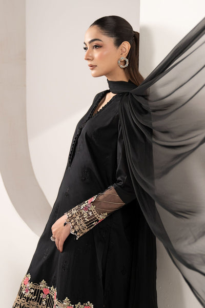 Maria B | RTW | 3 Piece Embroidered Lawn Suit-Brand:Maria B-Type:Luxury Pret-Black - House of Maryam- Buy in UK, USA