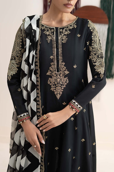 Maria B | RTW | 3 Piece Embroidered Lawn Suit-Brand:Maria B-Type:Luxury Pret-Black - House of Maryam- Buy in UK, USA