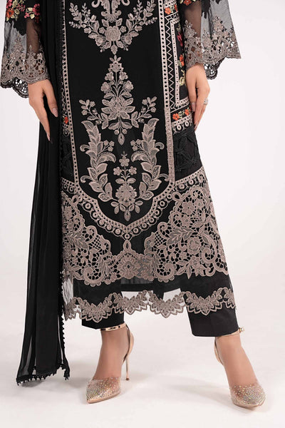 Maria B | RTW | 3 Piece Embroidered Lawn Suit-Brand:Maria B-Type:Luxury Pret-Black - House of Maryam- Buy in UK, USA