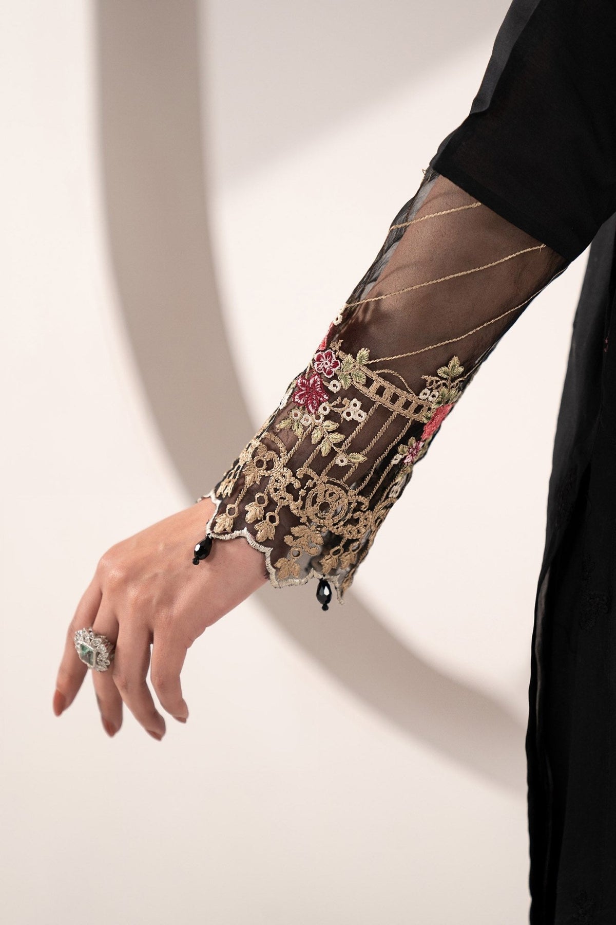 Maria B | RTW | 3 Piece Embroidered Lawn Suit-Brand:Maria B-Type:Luxury Pret-Black - House of Maryam- Buy in UK, USA