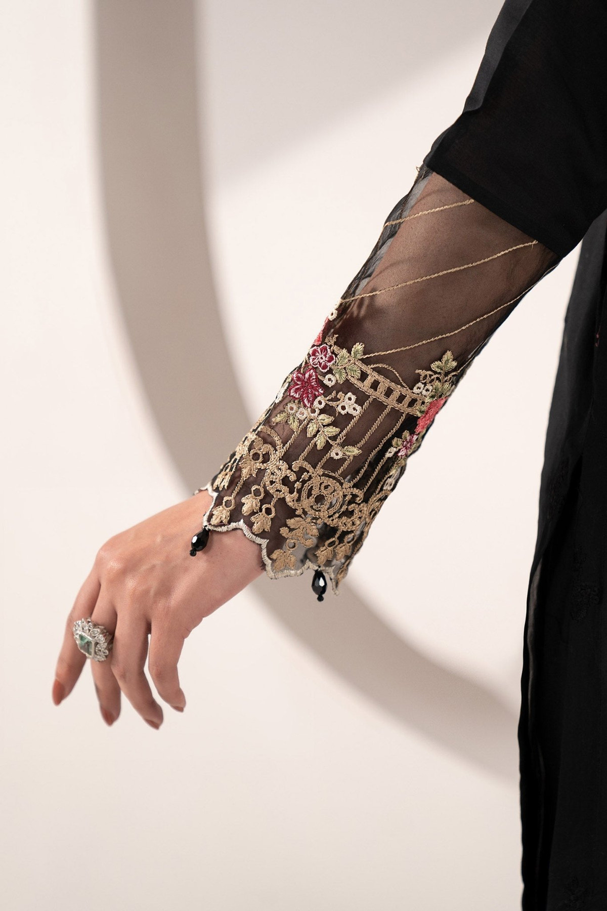 Maria B | RTW | 3 Piece Embroidered Lawn Suit-Brand:Maria B-Type:Luxury Pret-Black - House of Maryam- Buy in UK, USA