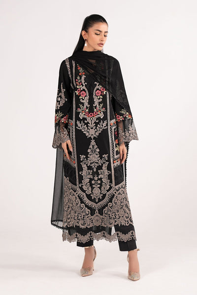Maria B | RTW | 3 Piece Embroidered Lawn Suit-Brand:Maria B-Type:Luxury Pret-Black - House of Maryam- Buy in UK, USA