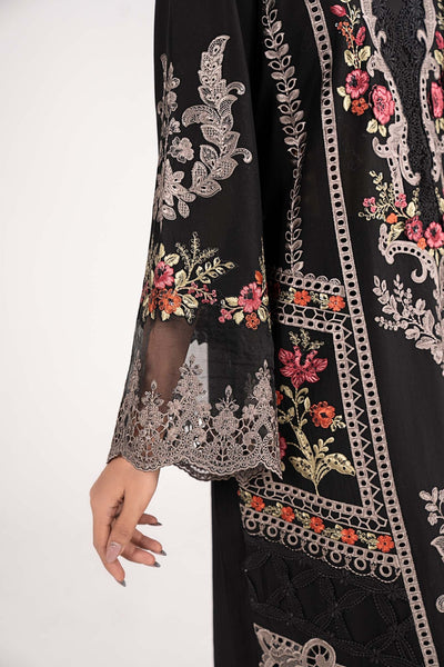 Maria B | RTW | 3 Piece Embroidered Lawn Suit-Brand:Maria B-Type:Luxury Pret-Black - House of Maryam- Buy in UK, USA