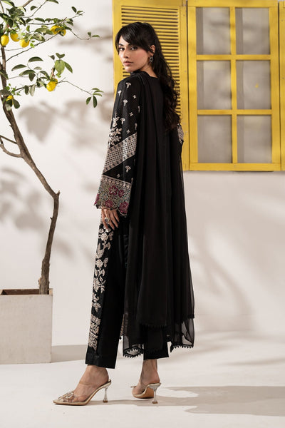 Maria B | RTW | 3 Piece Embroidered Lawn Suit-Brand:Maria B-Type:Luxury Pret-Black - House of Maryam- Buy in UK, USA