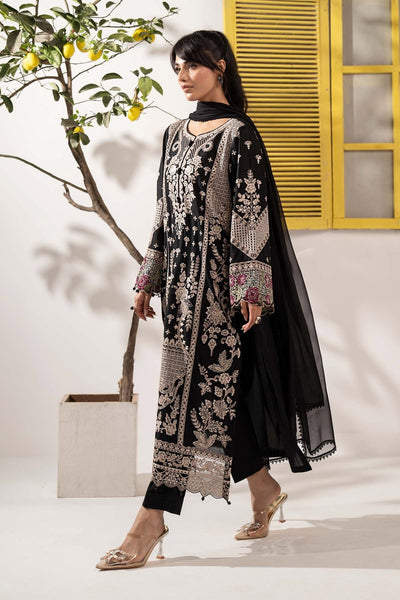Maria B | RTW | 3 Piece Embroidered Lawn Suit-Brand:Maria B-Type:Luxury Pret-Black - House of Maryam- Buy in UK, USA