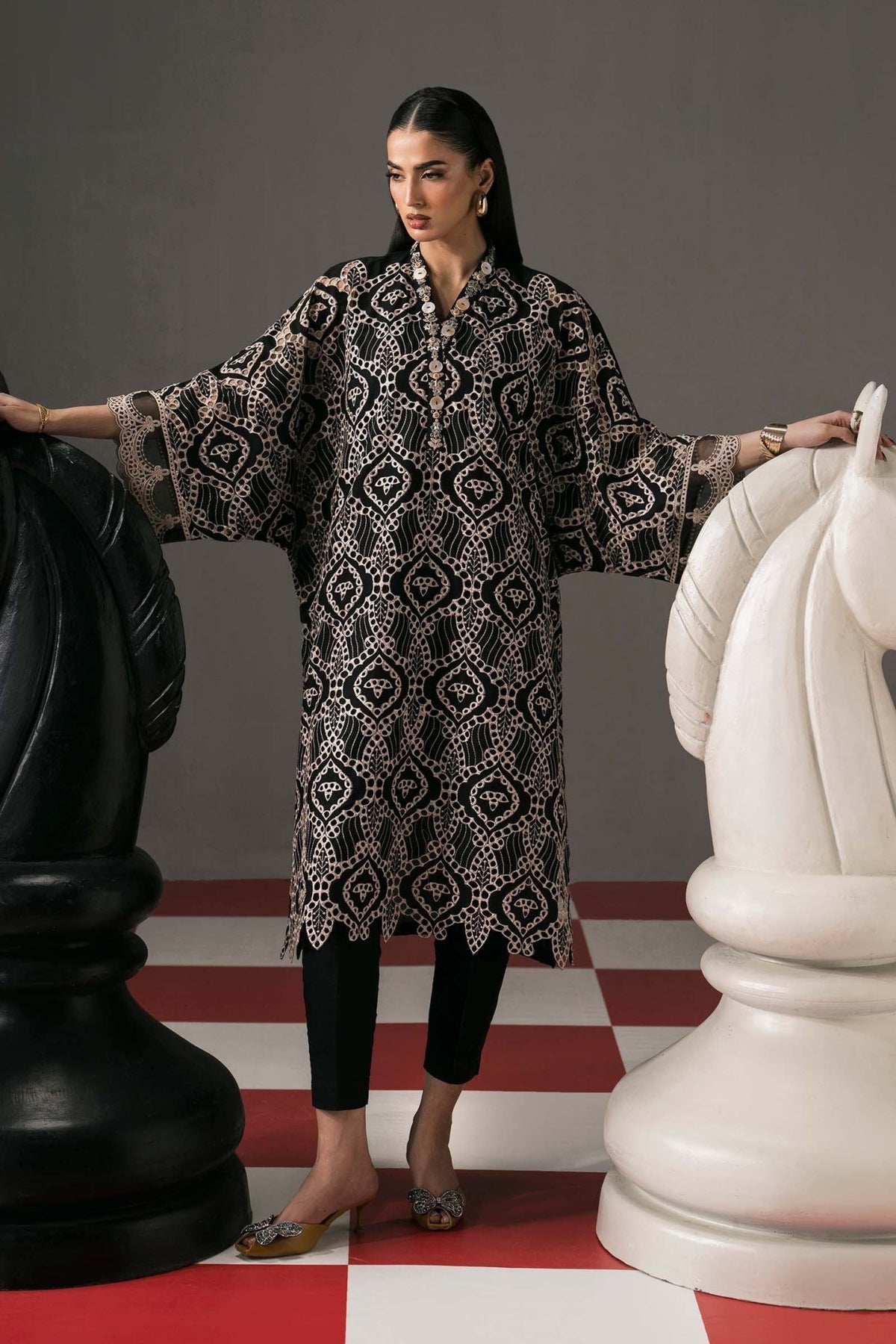 Maria B | RTW | 3 Piece Embroidered Lawn Suit-Brand:Maria B-Type:Luxury Pret-Black - House of Maryam- Buy in UK, USA