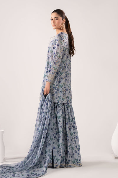 Maria B | RTW | 3 Piece Embroidered Lawn Suit-Brand:Maria B-Type:Luxury Pret-Blue - House of Maryam- Buy in UK, USA