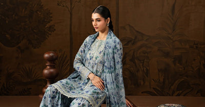 Maria B | RTW | 3 Piece Embroidered Lawn Suit-Brand:Maria B-Type:Luxury Pret-Blue - House of Maryam- Buy in UK, USA
