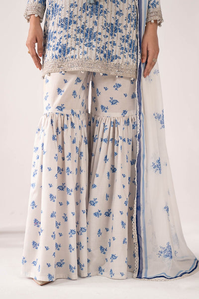 Maria B | RTW | 3 Piece Embroidered Lawn Suit-Brand:Maria B-Type:Luxury Pret-Blue - House of Maryam- Buy in UK, USA