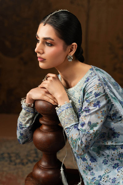 Maria B | RTW | 3 Piece Embroidered Lawn Suit-Brand:Maria B-Type:Luxury Pret-Blue - House of Maryam- Buy in UK, USA