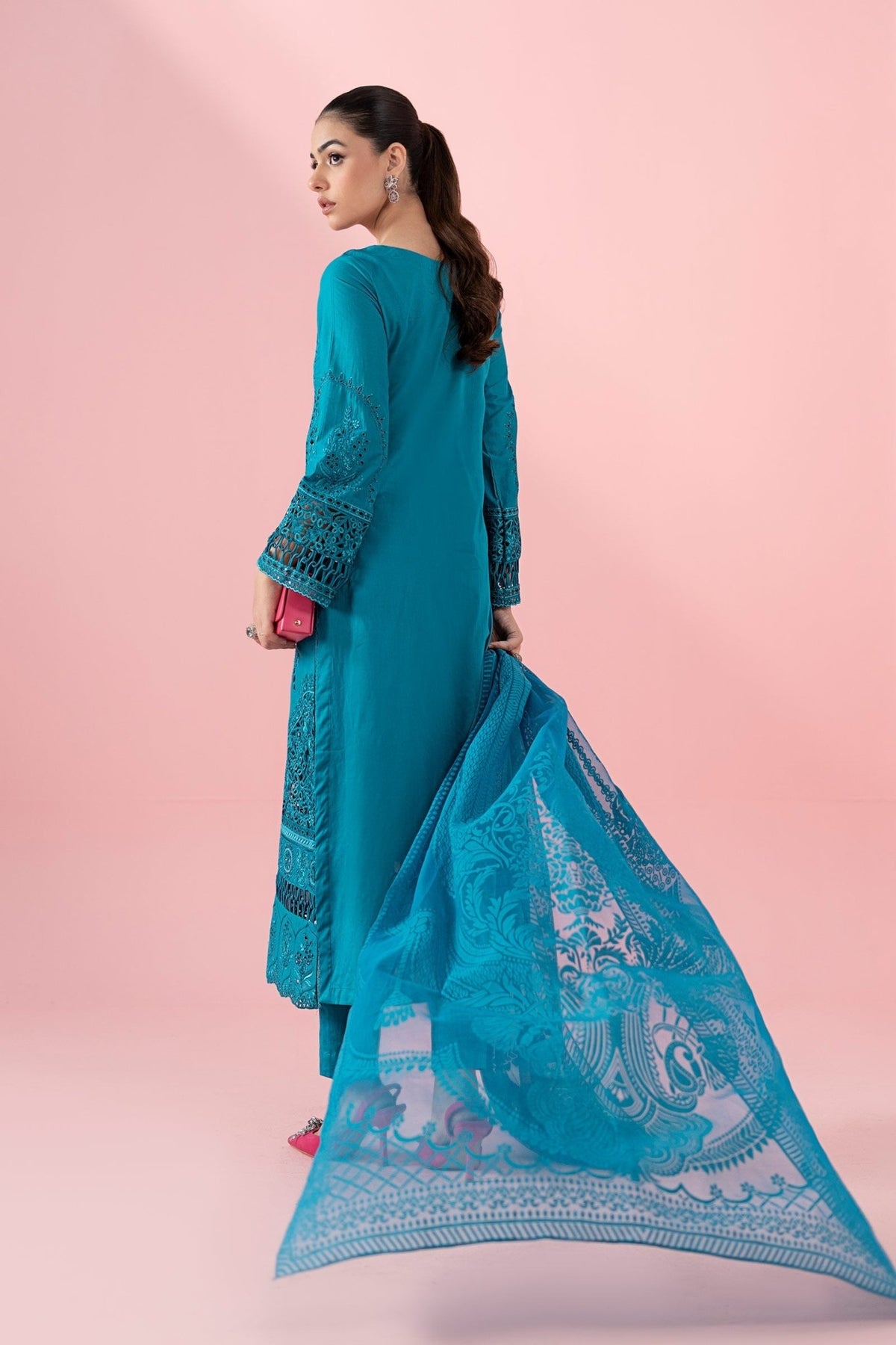 Maria B | RTW | 3 Piece Embroidered Lawn Suit-Brand:Maria B-Type:Luxury Pret-Blue - House of Maryam- Buy in UK, USA