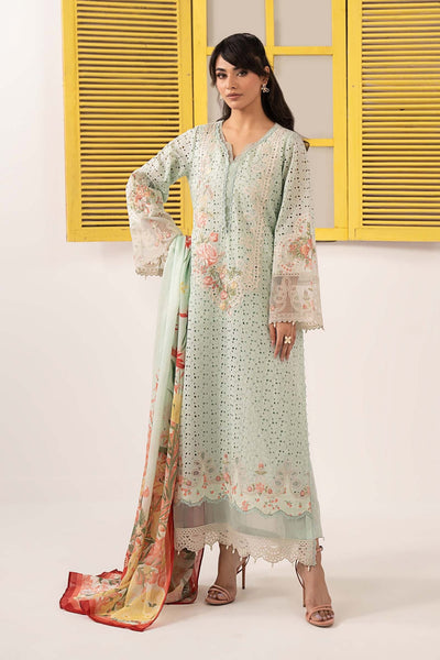 Maria B | RTW | 3 Piece Embroidered Lawn Suit-Brand:Maria B-Type:Luxury Pret-Blue - House of Maryam- Buy in UK, USA