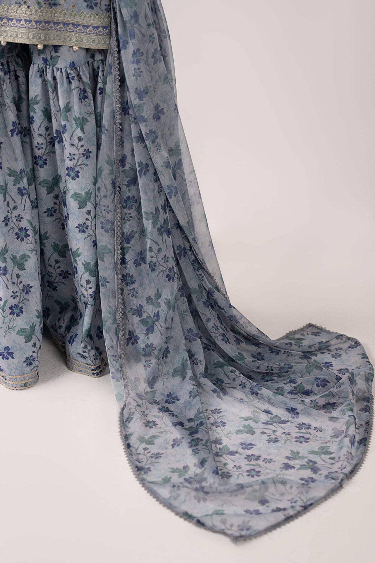Maria B | RTW | 3 Piece Embroidered Lawn Suit-Brand:Maria B-Type:Luxury Pret-Blue - House of Maryam- Buy in UK, USA