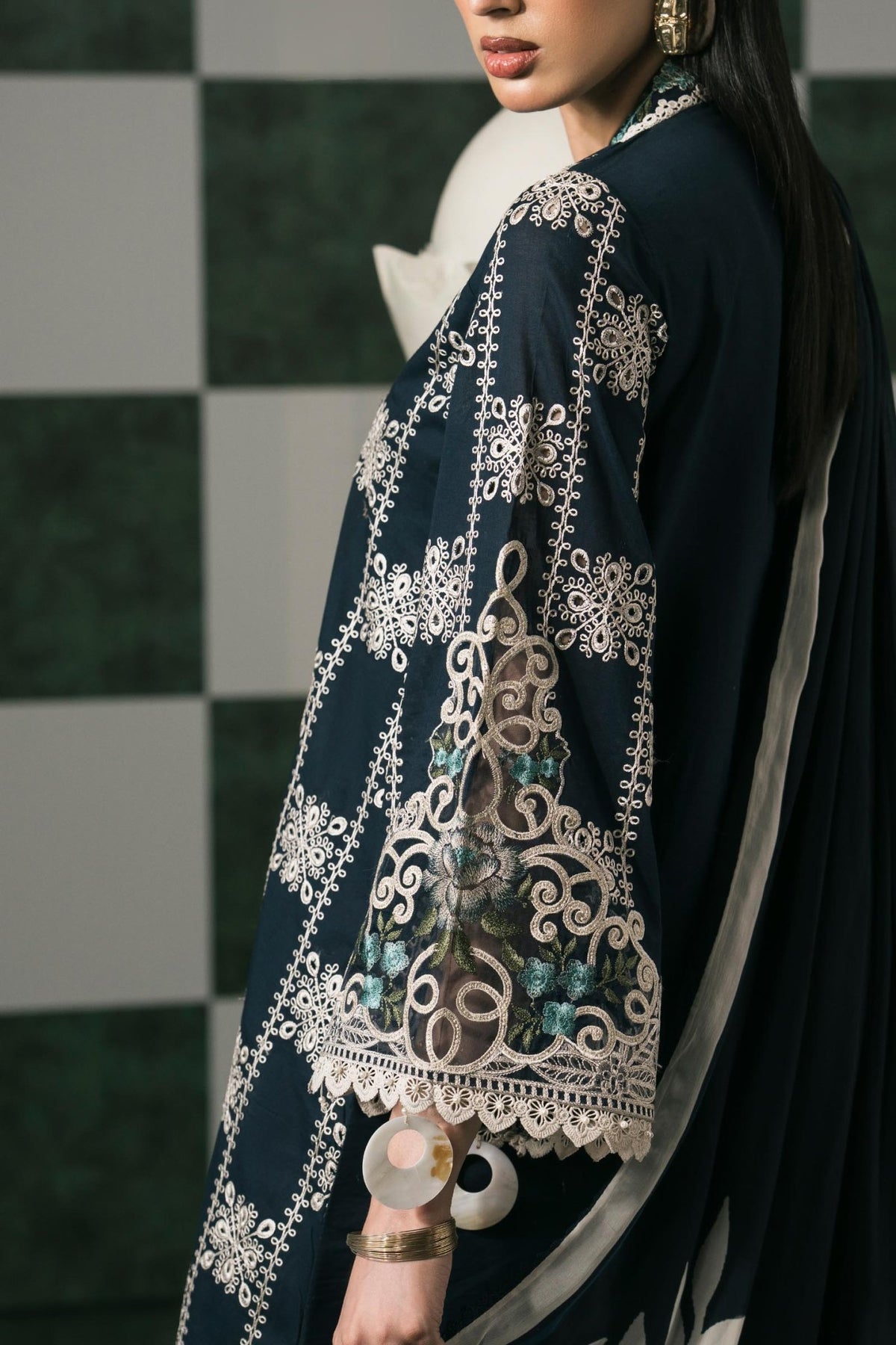 Maria B | RTW | 3 Piece Embroidered Lawn Suit-Brand:Maria B-Type:Luxury Pret-Blue - House of Maryam- Buy in UK, USA
