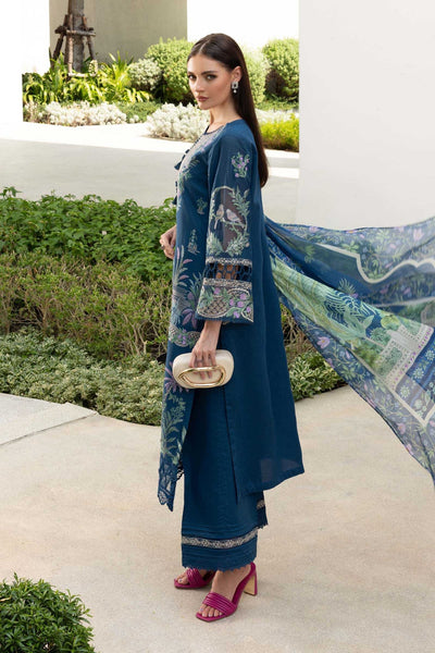Maria B | RTW | 3 Piece Embroidered Lawn Suit-Brand:Maria B-Type:Luxury Pret-Blue - House of Maryam- Buy in UK, USA