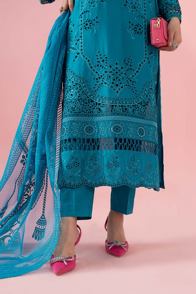 Maria B | RTW | 3 Piece Embroidered Lawn Suit-Brand:Maria B-Type:Luxury Pret-Blue - House of Maryam- Buy in UK, USA