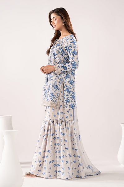 Maria B | RTW | 3 Piece Embroidered Lawn Suit-Brand:Maria B-Type:Luxury Pret-Blue - House of Maryam- Buy in UK, USA