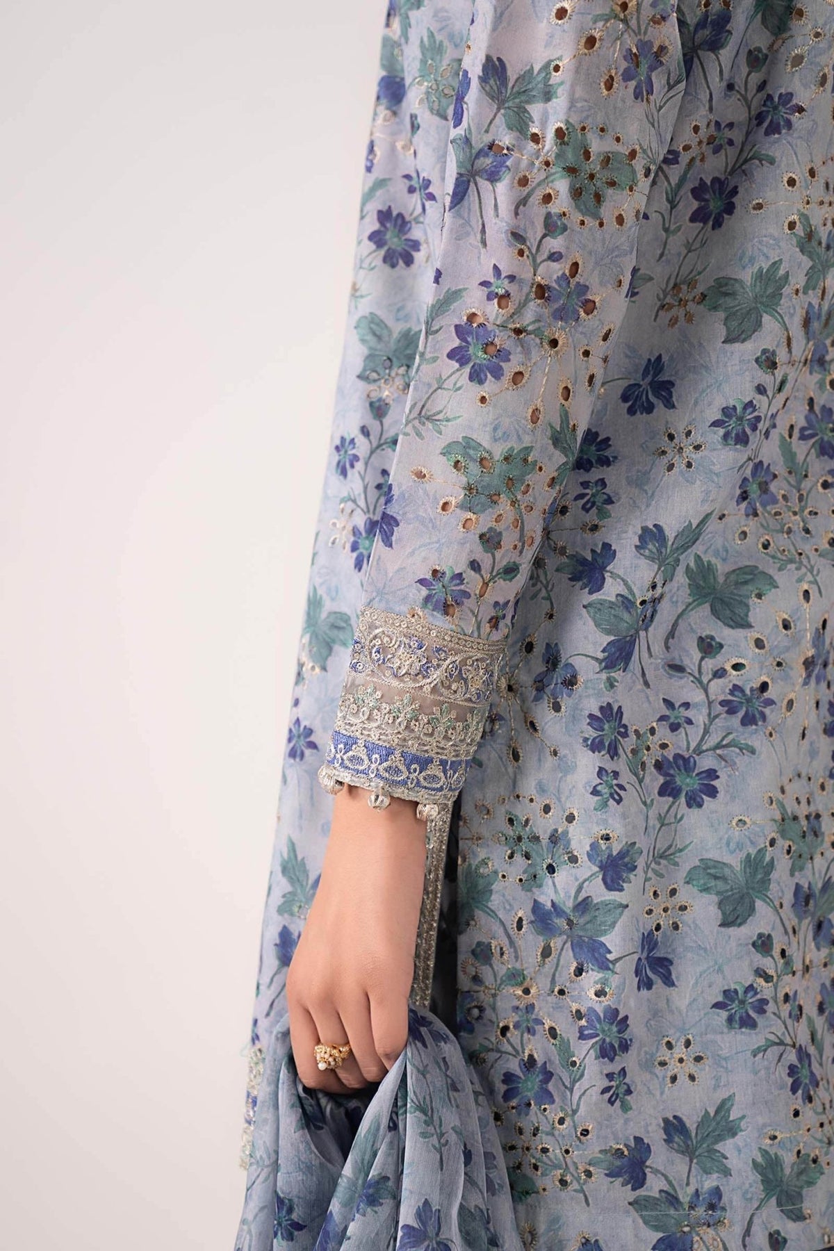 Maria B | RTW | 3 Piece Embroidered Lawn Suit-Brand:Maria B-Type:Luxury Pret-Blue - House of Maryam- Buy in UK, USA
