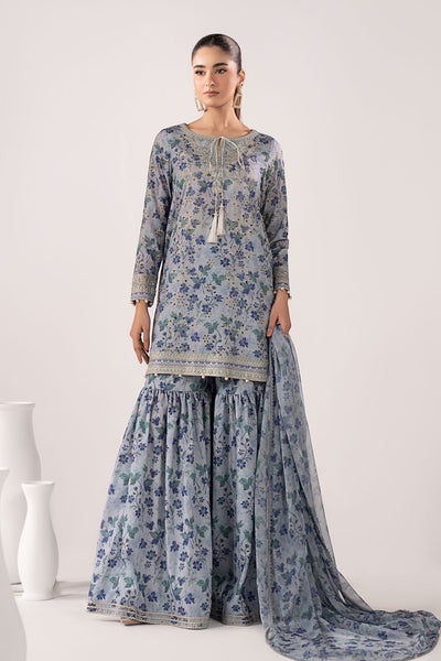 Maria B | RTW | 3 Piece Embroidered Lawn Suit-Brand:Maria B-Type:Luxury Pret-Blue - House of Maryam- Buy in UK, USA