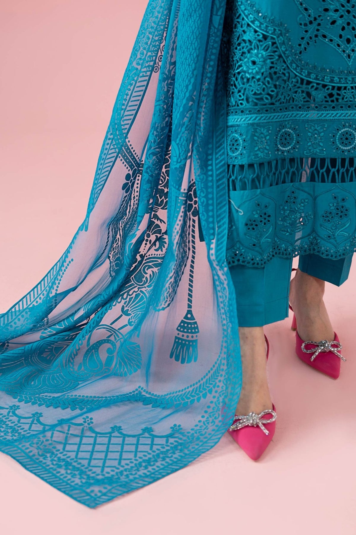 Maria B | RTW | 3 Piece Embroidered Lawn Suit-Brand:Maria B-Type:Luxury Pret-Blue - House of Maryam- Buy in UK, USA