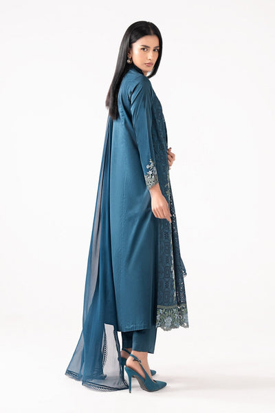 Maria B | RTW | 3 Piece Embroidered Lawn Suit-Brand:Maria B-Type:Luxury Pret-Blue - House of Maryam- Buy in UK, USA