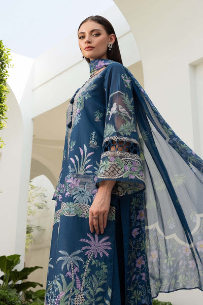 Maria B | RTW | 3 Piece Embroidered Lawn Suit-Brand:Maria B-Type:Luxury Pret-Blue - House of Maryam- Buy in UK, USA