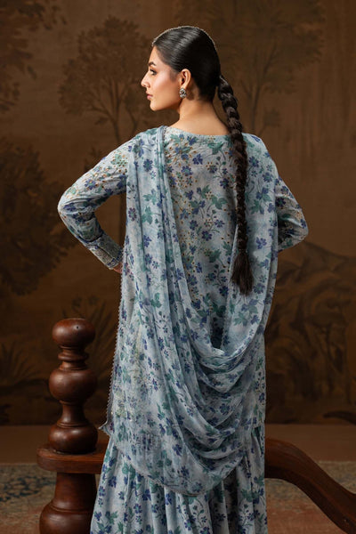 Maria B | RTW | 3 Piece Embroidered Lawn Suit-Brand:Maria B-Type:Luxury Pret-Blue - House of Maryam- Buy in UK, USA