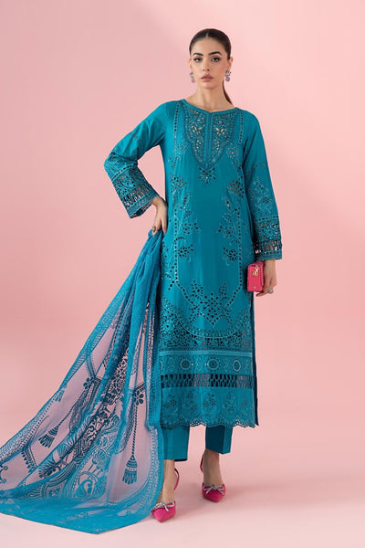 Maria B | RTW | 3 Piece Embroidered Lawn Suit-Brand:Maria B-Type:Luxury Pret-Blue - House of Maryam- Buy in UK, USA