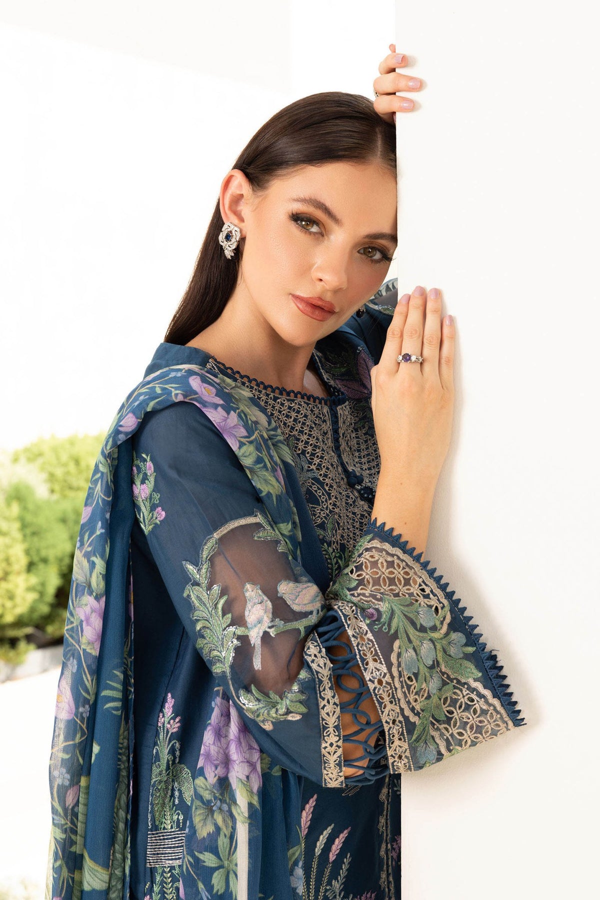Maria B | RTW | 3 Piece Embroidered Lawn Suit-Brand:Maria B-Type:Luxury Pret-Blue - House of Maryam- Buy in UK, USA
