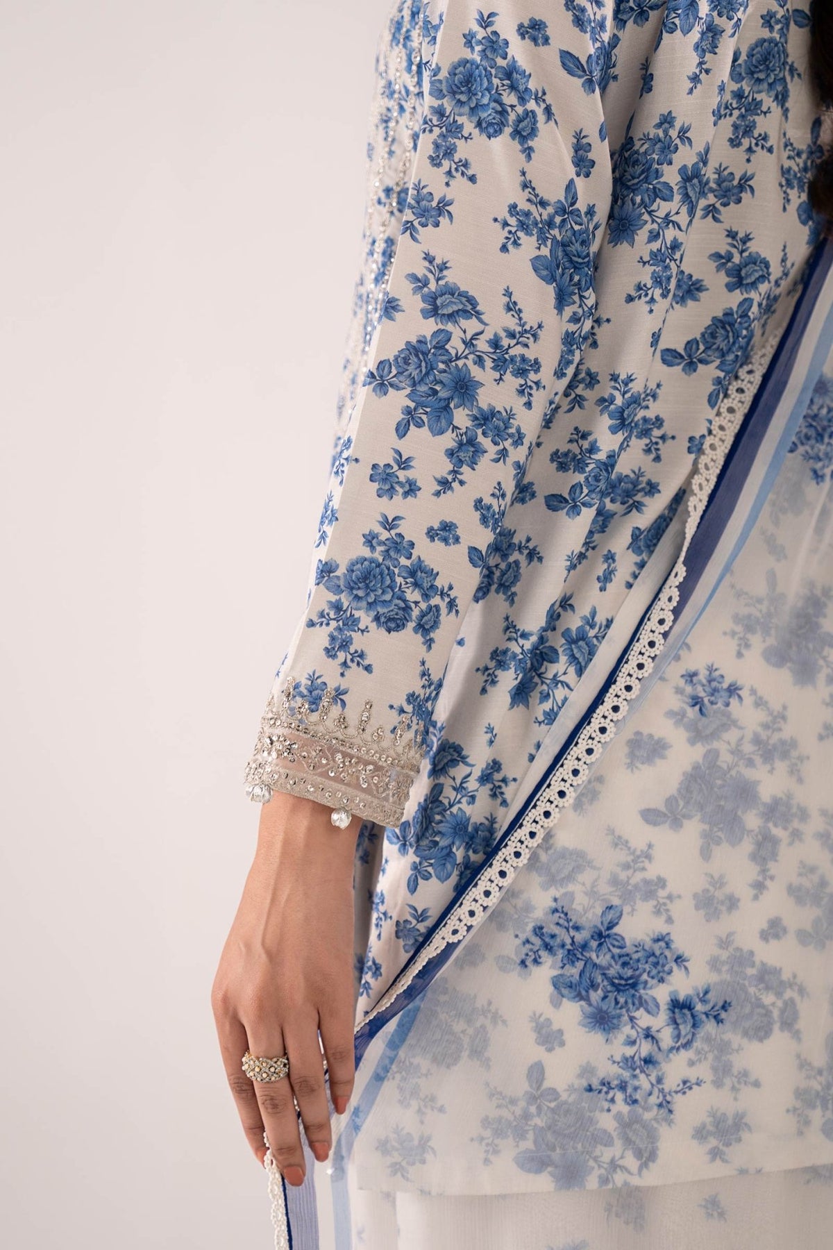 Maria B | RTW | 3 Piece Embroidered Lawn Suit-Brand:Maria B-Type:Luxury Pret-Blue - House of Maryam- Buy in UK, USA