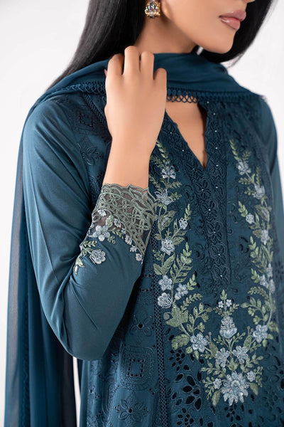 Maria B | RTW | 3 Piece Embroidered Lawn Suit-Brand:Maria B-Type:Luxury Pret-Blue - House of Maryam- Buy in UK, USA